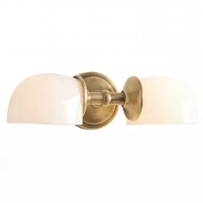 Valor Rustic Metal Double White Glass Wall Sconce