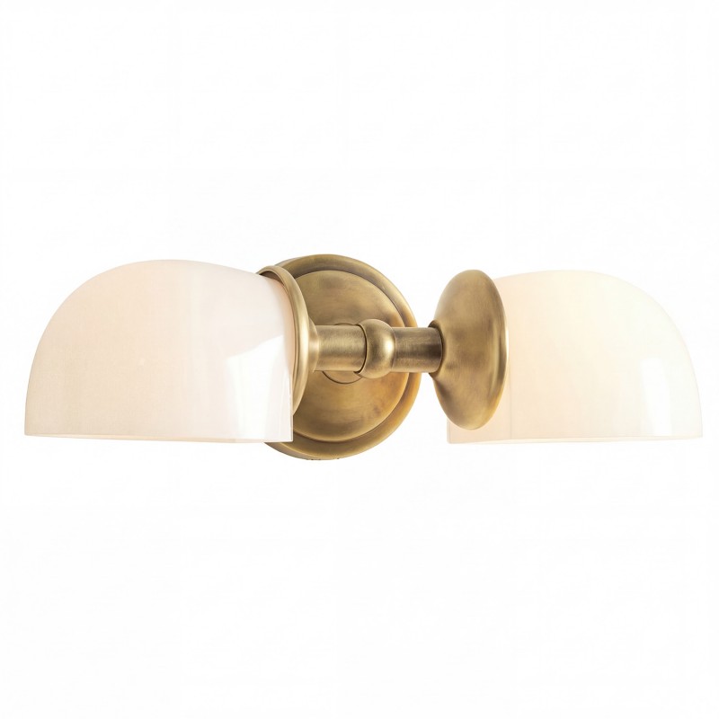 Valor Rustic Metal Double White Glass Wall Sconce