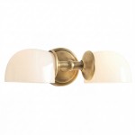 Valor Rustic Metal Double White Glass Wall Sconce
