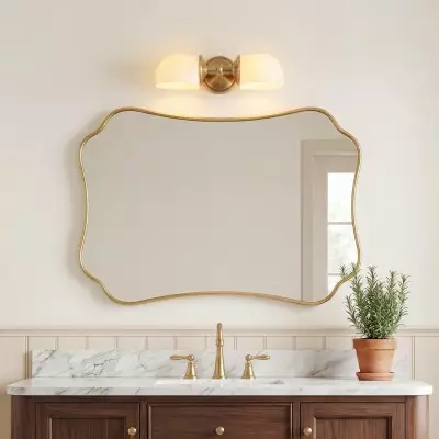 Valor Rustic Metal Double White Glass Wall Sconce