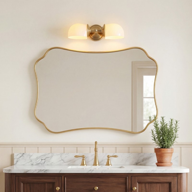 Valor Rustic Metal Double White Glass Wall Sconce
