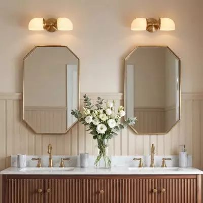 Valor Rustic Metal Double White Glass Wall Sconce