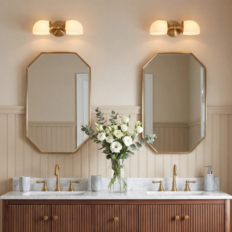Valor Rustic Metal Double White Glass Wall Sconce
