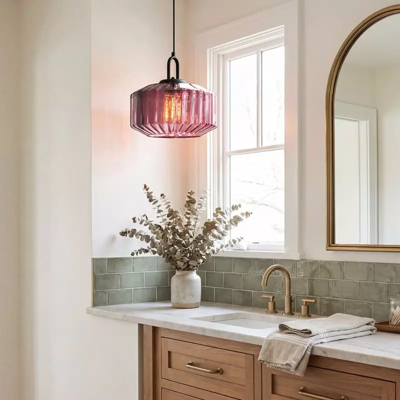 Ivan Vintage Handmade Striped Glass Pendant Light