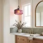 Ivan Vintage Handmade Striped Glass Pendant Light