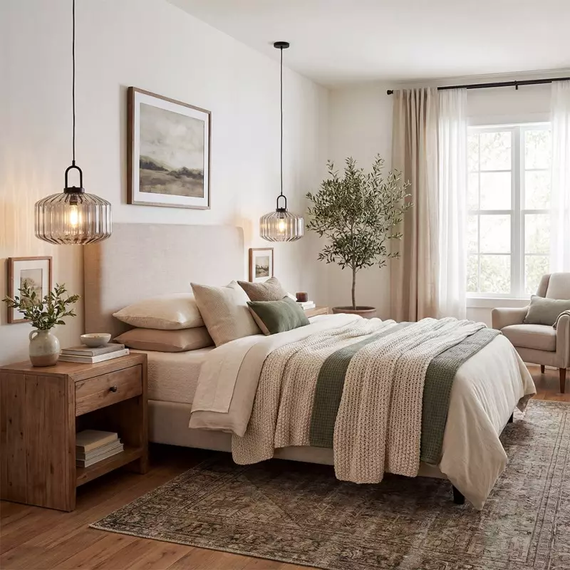 Ivan Vintage Handmade Striped Glass Pendant Light