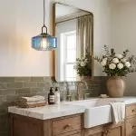 Ivan Vintage Handmade Striped Glass Pendant Light