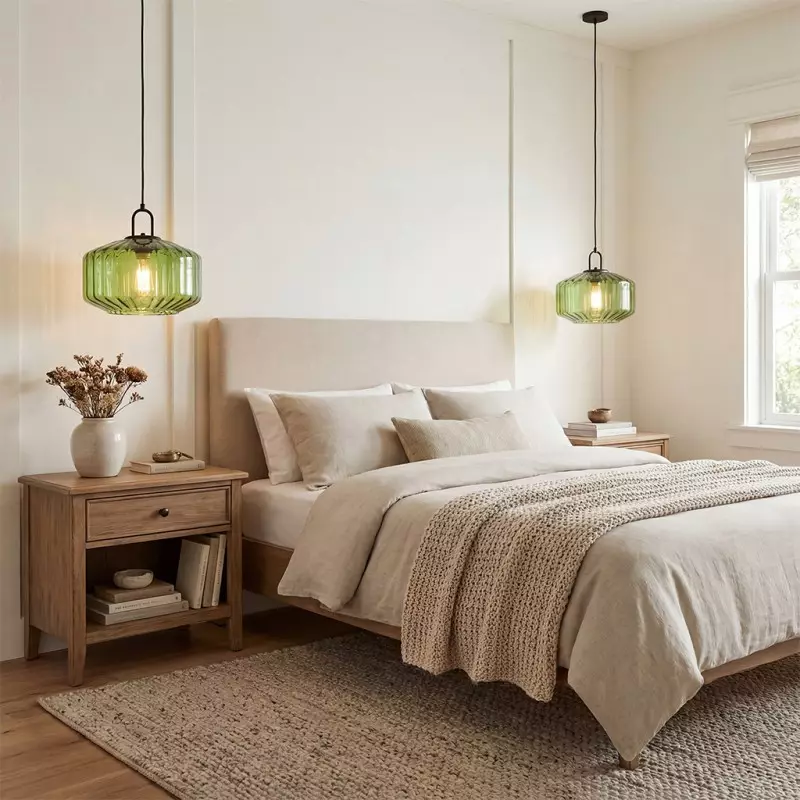 Ivan Vintage Handmade Striped Glass Pendant Light