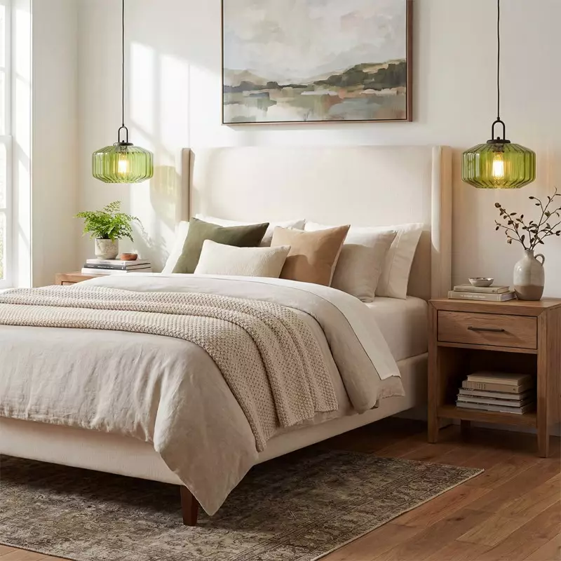 Ivan Vintage Handmade Striped Glass Pendant Light