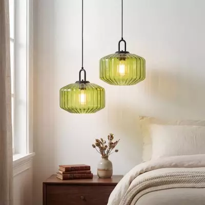 Ivan Vintage Handmade Striped Glass Pendant Light