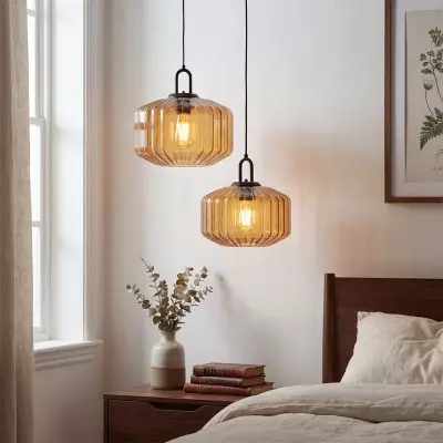 Ivan Vintage Handmade Striped Glass Pendant Light