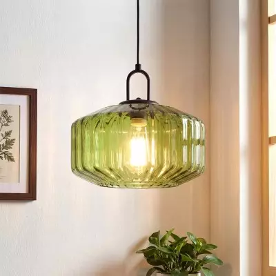 Ivan Vintage Handmade Striped Glass Pendant Light