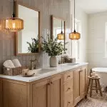 Ivan Vintage Handmade Striped Glass Pendant Light