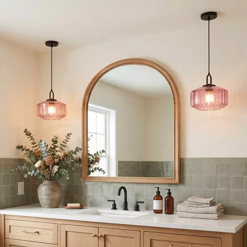 Ivan Vintage Handmade Striped Glass Pendant Light