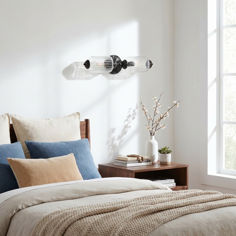 Hartnell Retro Colorful Art Deco Glass Eloise Wall Light