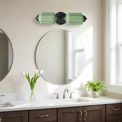 Hartnell Retro Colorful Art Deco Glass Eloise Wall Light