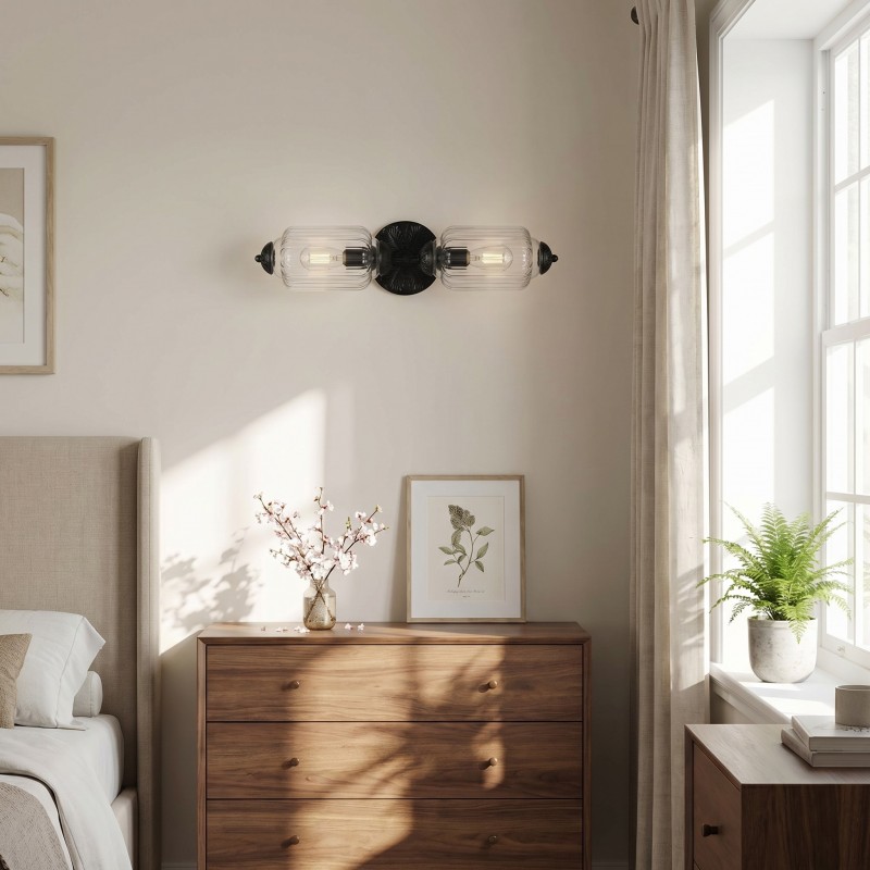 Hartnell Retro Colorful Art Deco Glass Eloise Wall Light