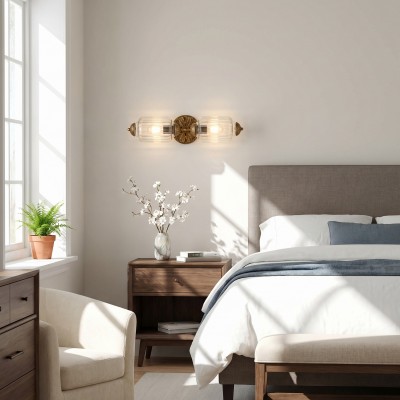 Cyrilith Vintage Art Deco Milk Glass Eloise Vanity Light