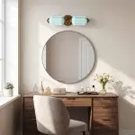 Cyrilith Vintage Art Deco Milk Glass Eloise Vanity Light