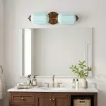 Cyrilith Vintage Art Deco Milk Glass Eloise Vanity Light