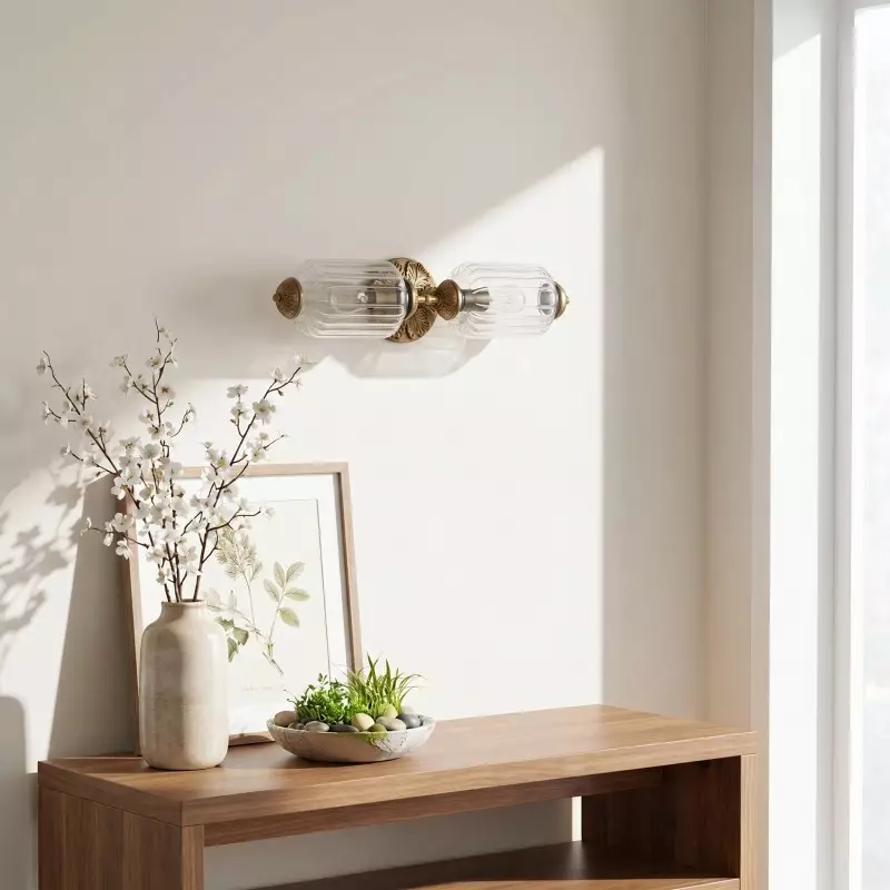 Cyrilith Vintage Art Deco Milk Glass Eloise Vanity Light