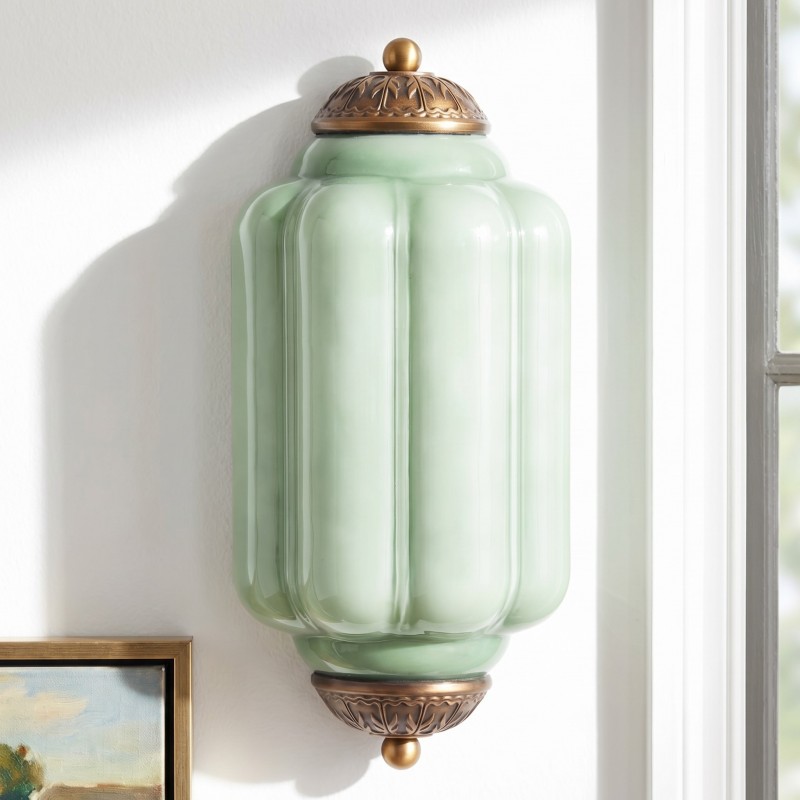 Michael Vintage Eloise Milk Glass Flush Wall Light