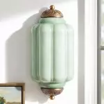 Michael Vintage Eloise Milk Glass Flush Wall Light