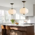 Vortan Antique Brass Green Glass Semi-Flush Mount Eloise Pendant Lamp