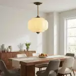 Vortan Antique Brass Green Glass Semi-Flush Mount Eloise Pendant Lamp