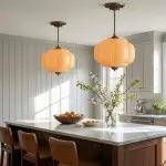 Vortan Antique Brass Green Glass Semi-Flush Mount Eloise Pendant Lamp