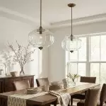 Vortan Antique Brass Green Glass Semi-Flush Mount Eloise Pendant Lamp