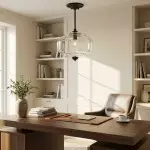 Vortan Antique Brass Green Glass Semi-Flush Mount Eloise Pendant Lamp