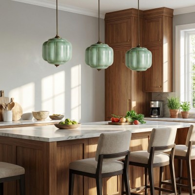 Cyrilith Vintage Milk Glass Oiled Brass Eloise Pendant light