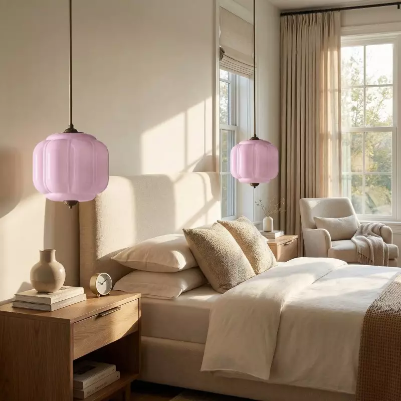 Cyrilith Vintage Milk Glass Oiled Brass Eloise Pendant light