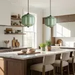 Cyrilith Vintage Milk Glass Oiled Brass Eloise Pendant light