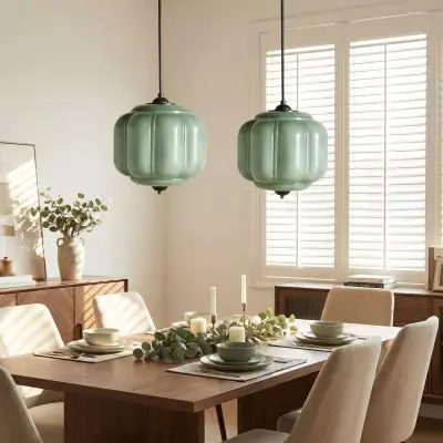 Cyrilith Vintage Milk Glass Oiled Brass Eloise Pendant light