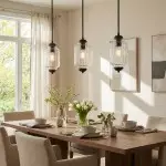 Cyrilith Farmhouse Pumpkin Glass Eloise Pendant Light