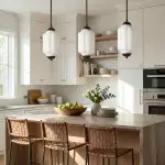 Cyrilith Farmhouse Pumpkin Glass Eloise Pendant Light