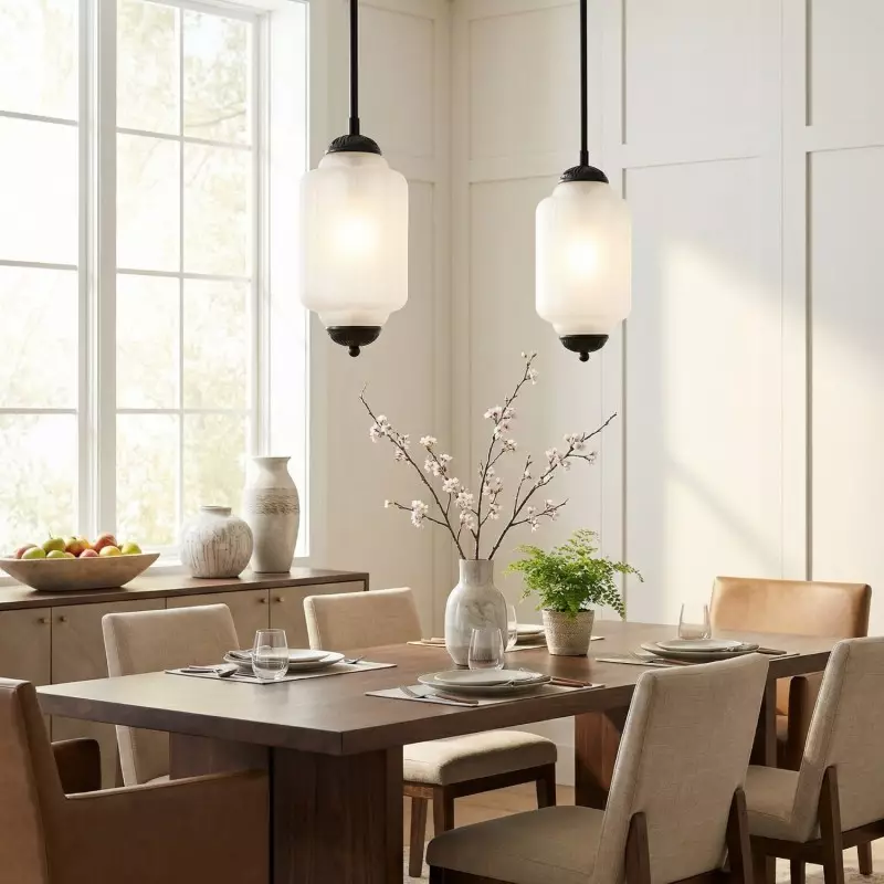 Cyrilith Farmhouse Pumpkin Glass Eloise Pendant Light