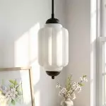 Cyrilith Farmhouse Pumpkin Glass Eloise Pendant Light