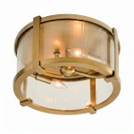 Gillen Vintage Ribbed Glass Drum Flush Mount Ceiling Light