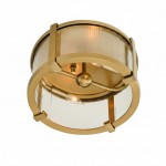 Gillen Vintage Ribbed Glass Drum Flush Mount Ceiling Light