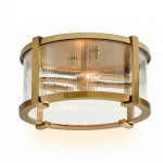 Gillen Vintage Ribbed Glass Drum Flush Mount Ceiling Light