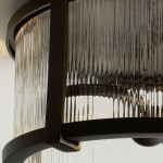 Gillen Vintage Ribbed Glass Drum Flush Mount Ceiling Light