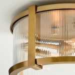 Gillen Vintage Ribbed Glass Drum Flush Mount Ceiling Light