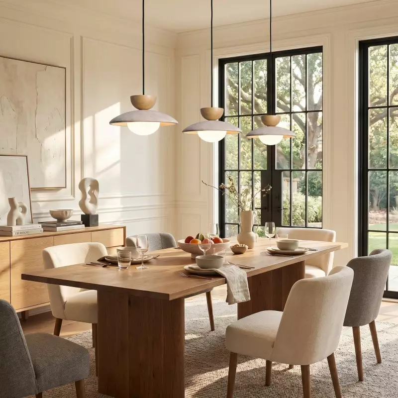 Tilda Modern Wabi-Sabi Travertine Dome Pendant Light