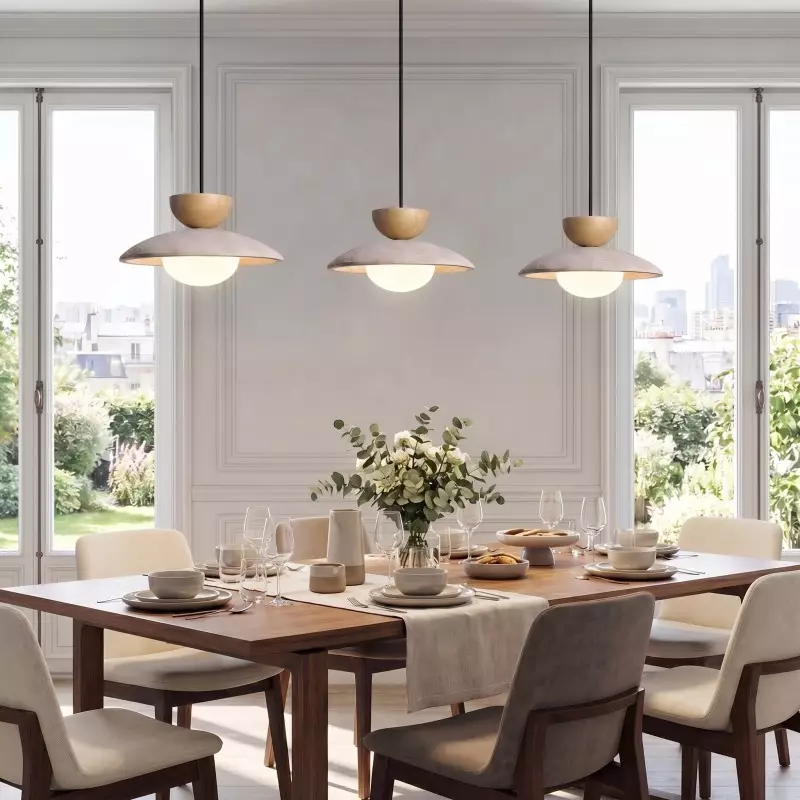 Tilda Modern Wabi-Sabi Travertine Dome Pendant Light