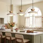 Tilda Modern Wabi-Sabi Travertine Dome Pendant Light