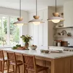 Tilda Modern Wabi-Sabi Travertine Dome Pendant Light