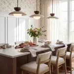 Tilda Modern Wabi-Sabi Travertine Dome Pendant Light